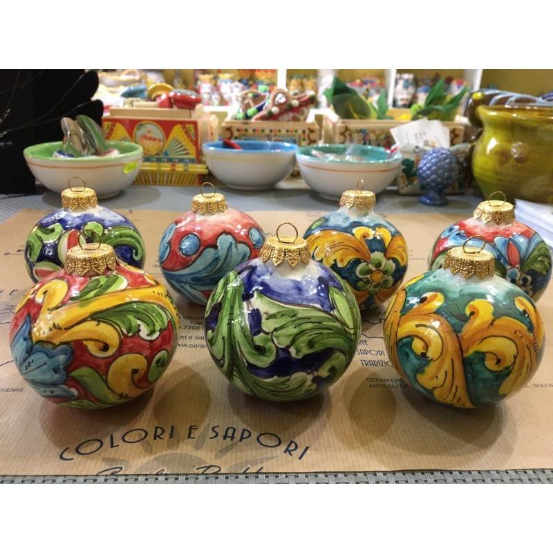 Boże Narodzenie w ceramice ceramicznej Kaltagirone – średnica 7,5 cm – różne dekoracje - 