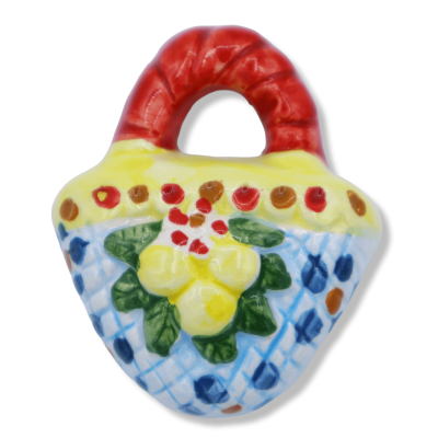 Keramisk magnet Caltagirone formad som Coffa, valbar dekoration, 6 cm x 5 cm ca. (1pz) Mod FL - 