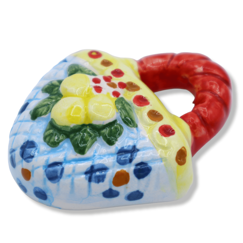 Keramisk magnet Caltagirone formad som Coffa, valbar dekoration, 6 cm x 5 cm ca. (1pz) Mod FL - 