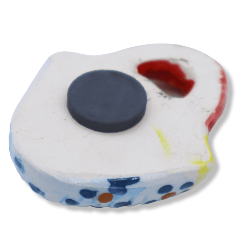 Keramisk magnet Caltagirone formad som Coffa, valbar dekoration, 6 cm x 5 cm ca. (1pz) Mod FL - 