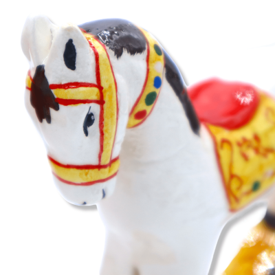 Koniec do dębów w cennej sycylijskiej ceramice, baskulant - h 15 x 17 l cm ca. Mod SM - 
