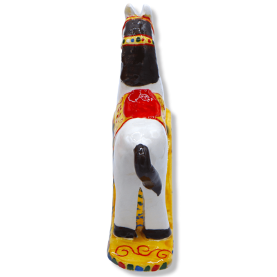Koniec do dębów w cennej sycylijskiej ceramice, baskulant - h 15 x 17 l cm ca. Mod SM - 