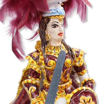 Lumiere em cerâmica siciliana, série carolíngia: Angelica & Orlando, h 40 cm aprox. (1 unidade) - 
