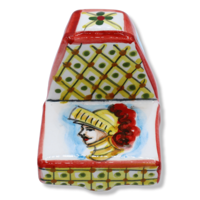 Caltagirone ceramic Ape motorbike, L 10 cm approx. (1 unit) random colour, Sicilian cart decoration - 