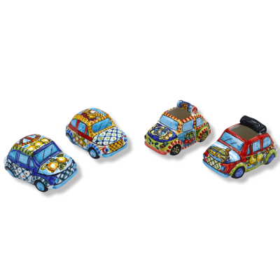 Veículo cerâmico Cinquecento de Caltagirone, L aproximadamente 10 cm. (1 unidade) modelo selecionável e decoração de car