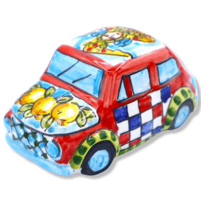 Vehículo cerámico del Cinquecento de Caltagirone, L aprox.10 cm. (1ud) modelo seleccionable y decoración carro siciliano