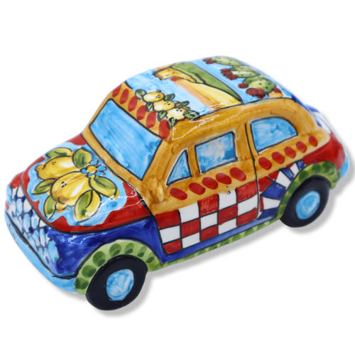 1500-tals Caltagirone keramikfordon, siciliansk vagndekoration - L 16 cm ca. (1 enhet) -  2