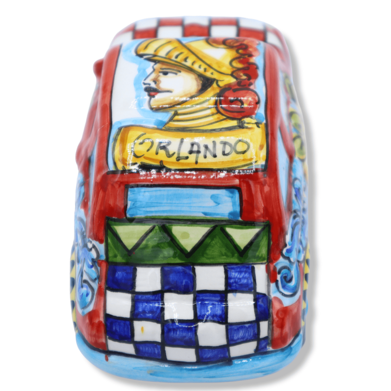 1500-tals Caltagirone keramikfordon, siciliansk vagndekoration - L 16 cm ca. (1 enhet) - 