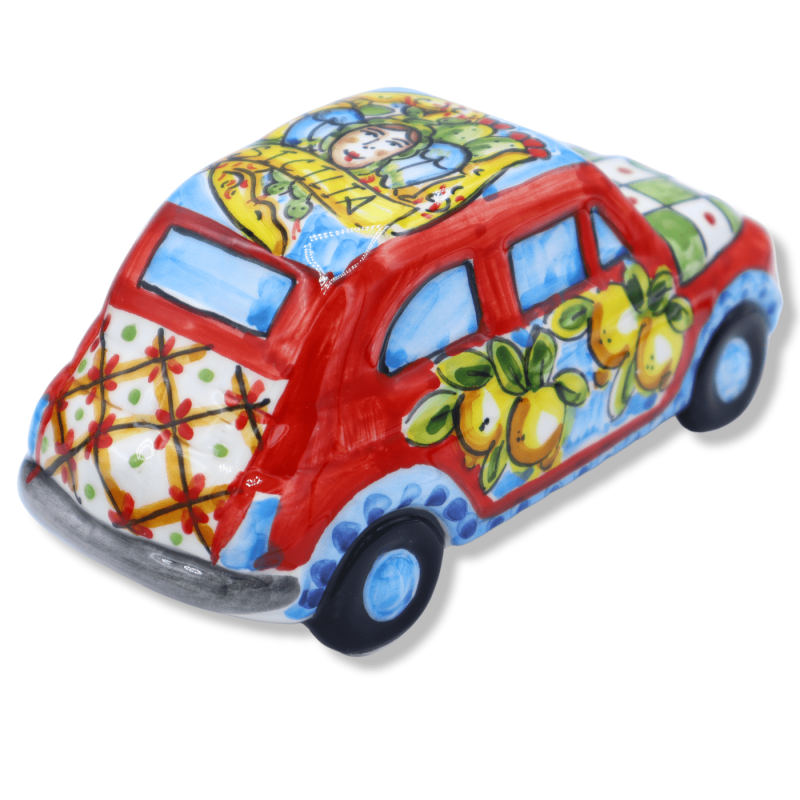 1500-tals Caltagirone keramikfordon, siciliansk vagndekoration - L 16 cm ca. (1 enhet) - 