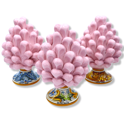 Szycylska Pinka Caltagirone, wysokość 15 cm Kolor różowy z ozdobionym gumą - Dekoracja przypadkowego gumy (1pz) Mod FL -