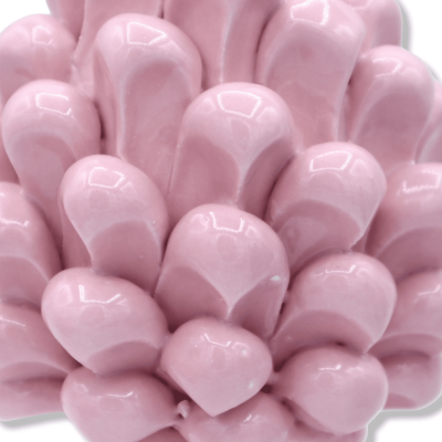 Szycylska Pinka Caltagirone, wysokość 15 cm Kolor różowy z ozdobionym gumą - Dekoracja przypadkowego gumy (1pz) Mod FL -