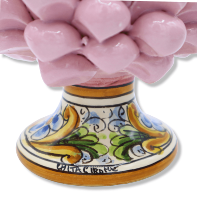 Szycylska Pinka Caltagirone, wysokość 15 cm Kolor różowy z ozdobionym gumą - Dekoracja przypadkowego gumy (1pz) Mod FL -