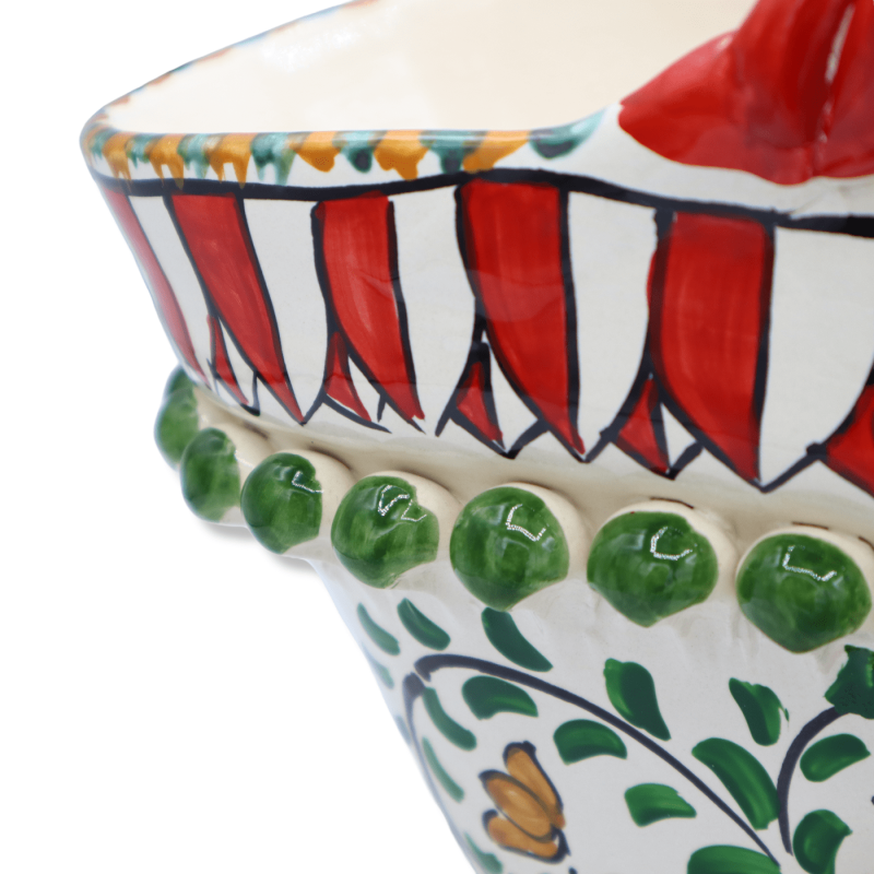Ceramiczna koła Caltagirone z aplikacjami ficodindy i koła szicylskiego korytarza, h 30 cm ca. - 