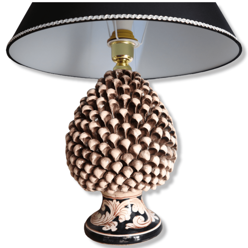 Lume Pigna w ceramice Caltagirone, Biały Stary Gambo z baroków, h 55 cm ca. Mod TD - 