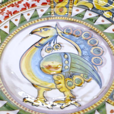 Centawola Pigna w ceramicznym Caltagirone Multicolor, układ szicylski z Pavone i smalt mamperla, Ø 35 ca. Mod NF - 