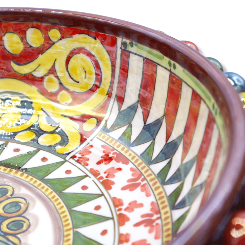 Centawola Pigna w ceramicznym Caltagirone Multicolor, układ szicylski z Pavone i smalt mamperla, Ø 35 ca. Mod NF - 