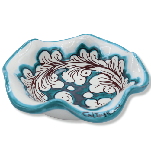 Keramisk skål av Caltagirone, Valbar dekoration, L 15 cm x h 5 cm ca. (1pz) Mod TD -  2