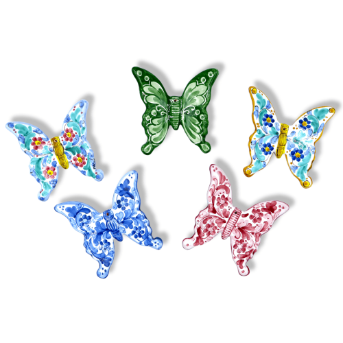 Hand-Paint Sicilian Ceramic Hanger Vlinder - 