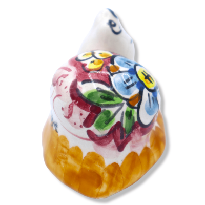 Caltagirone ceramic snail, Assorted decorations & colours, h 4 cm x L 7 cm approx. FL mod - 