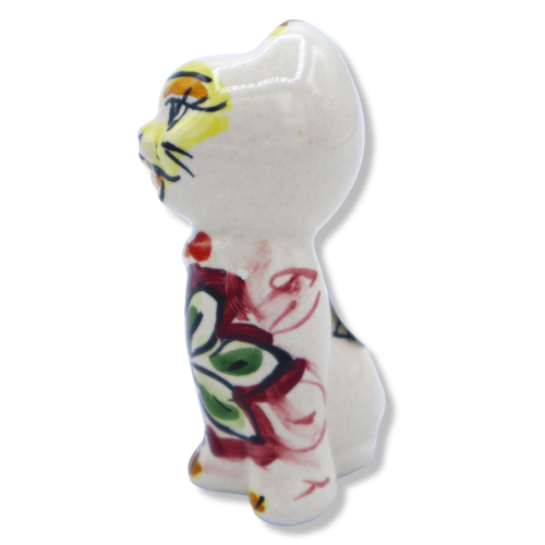 Ceramiczny kot z Caltagirone, wys. 6 x szer. 3 cm ok. (1 szt.) Różne dekoracje i kolory -  2