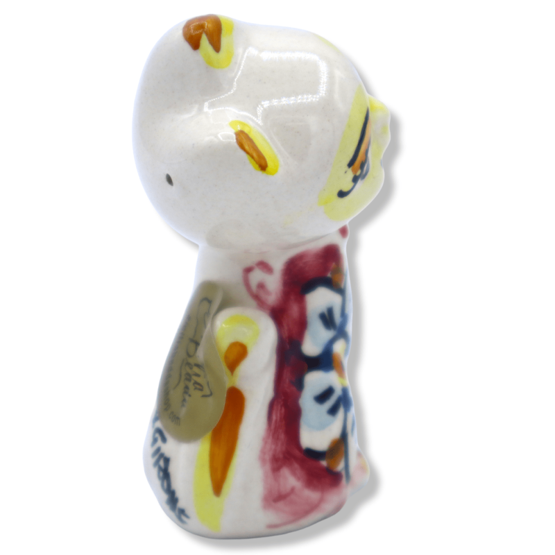 Gato de cerâmica de Caltagirone, a 6 x l 3 cm aprox. (1 unidade) Decorações e cores variadas - 