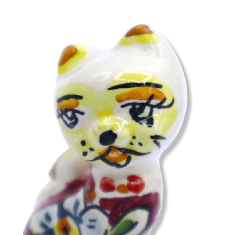 Ceramiczny kot z Caltagirone, wys. 6 x szer. 3 cm ok. (1 szt.) Różne dekoracje i kolory - 