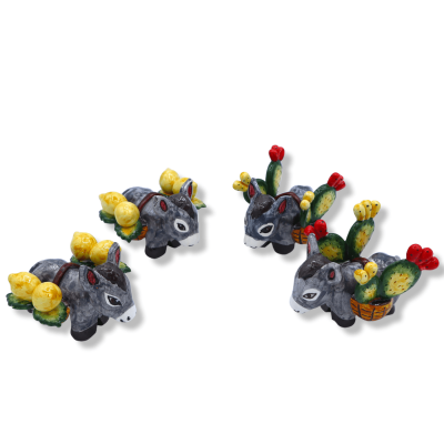 Asino i Ceramica Siciliana, valbar dekoration, h 7 cm x L 9 cm ca. Mod Mod - 