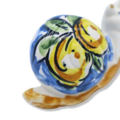 Caracol de cerâmica Caltagirone, Decorações e cores variadas, h 4 cm x L 6 cm aprox. mod FL - 