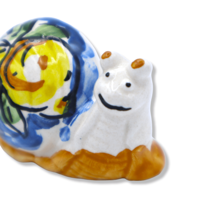 Caracol de cerâmica Caltagirone, Decorações e cores variadas, h 4 cm x L 6 cm aprox. mod FL - 