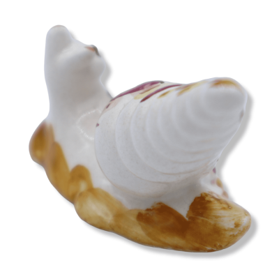 Caracol de cerâmica Caltagirone com concha, decorações e cores variadas, altura 5 cm x C 8 cm aprox. mod FL - 