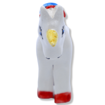 Licorne en céramique fine sicilienne, h 8 cm x L 9 cm environ. module SM - 