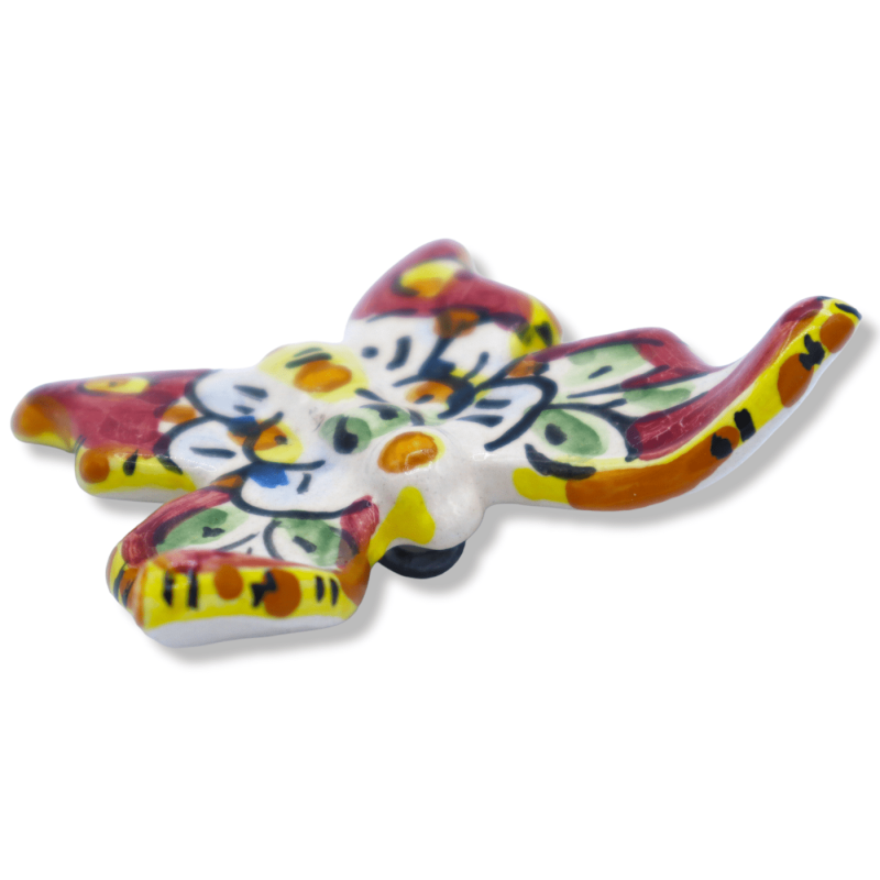 Mariposa de cerámica Caltagirone, alto 6 x ancho 6 cm aprox. (1 pieza) en varios colores - 