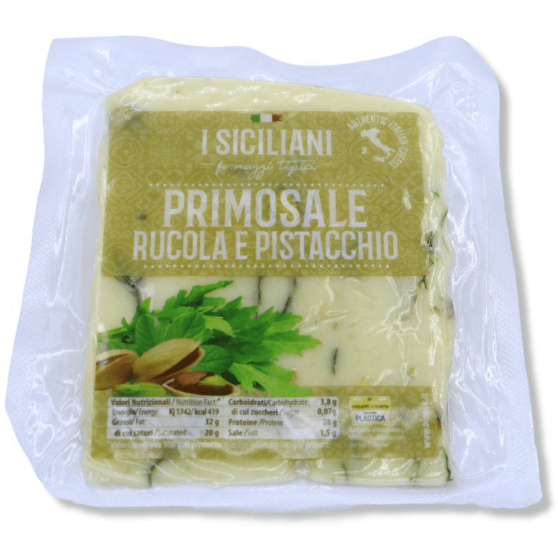 Formaggio Primosale Siciliano con Rucola e Pistacchio, 170 / 200 g circa - 