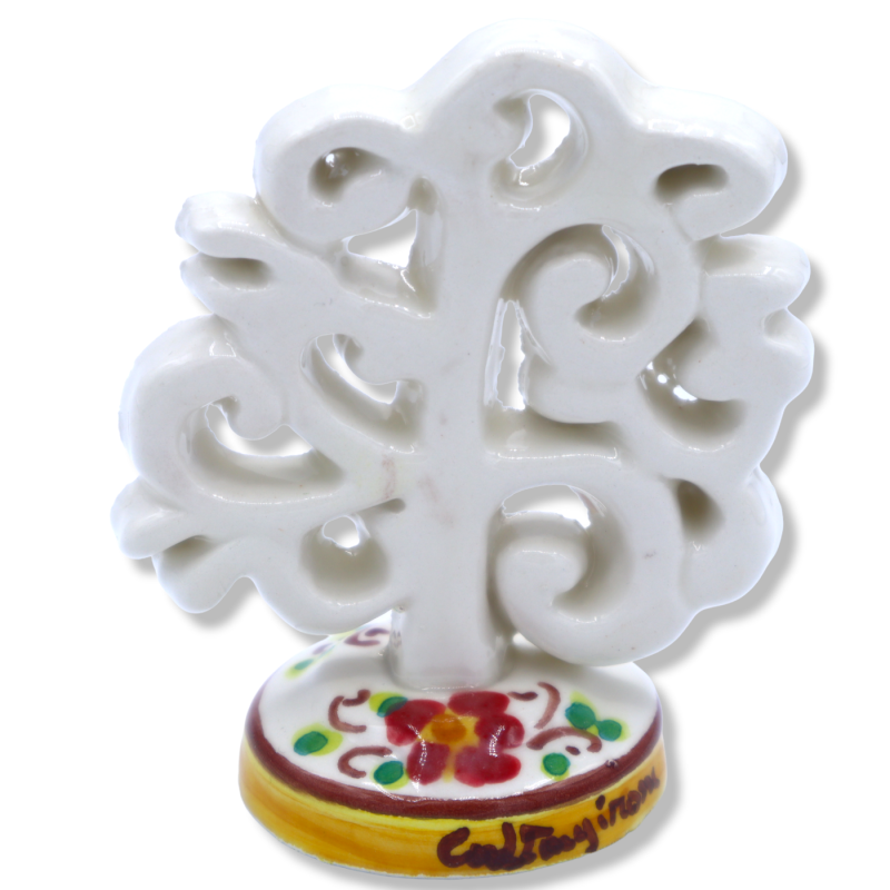 Albero della Vita in Ceramica di Caltagirone, Colori Assortiti, h 8 cm x L 7 cm ca. (1pz) Mod TD - 