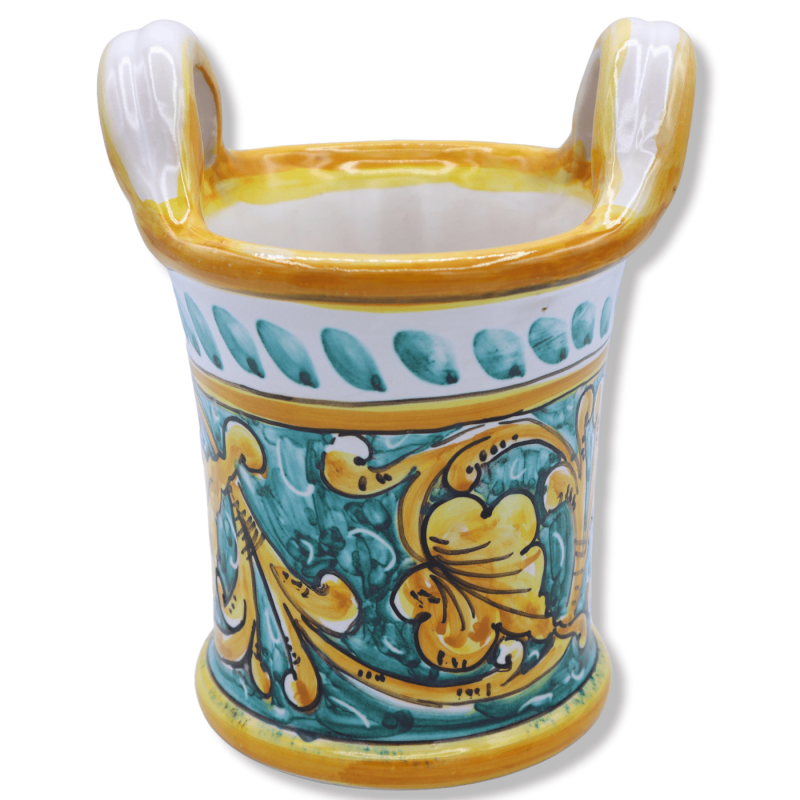 Porta-conchas em cerâmica siciliana fina, disponível em duas decorações, h 20 x l 17 cm aprox. (1pç) Mod CH - 