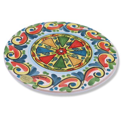 Poggia pentola rotondo, in Ceramica di Caltagirone, disponibile in due decorazioni, Ø 20 cm ca. (1Unità) Mod BR - 