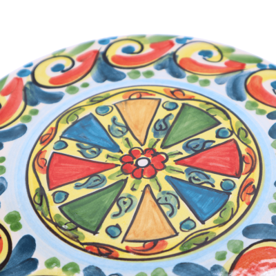 Poggia pentola rotondo, in Ceramica di Caltagirone, disponibile in due decorazioni, Ø 20 cm ca. (1Unità) Mod BR - 