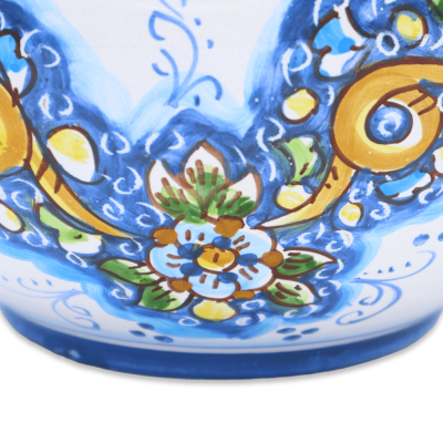 Cachepot Vaso dla roślin w ceramice Caltagirone, dekor kwiatowy na tle tureckim, dostępny w różnych wymiarach - Mod BR -