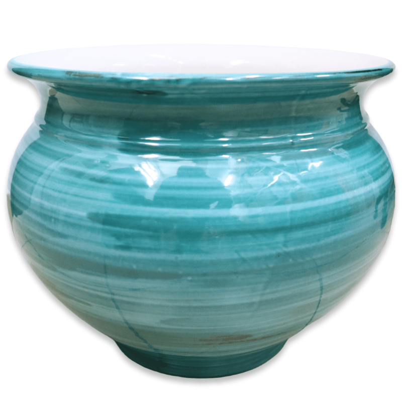 Cachepot Vaso per piante in ceramica Caltagirone Verderame, con diverse opzioni dimensione (1pz) - 
