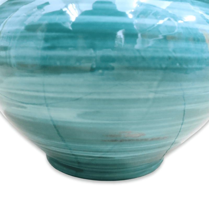 Cachepot Vaso dla roślin z ceramiki Caltagirone, zjednoczona farba verderame, dostępna w różnych wymiarach - Mod BR - 