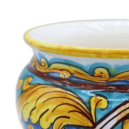 Cachepot Caltagirone ceramic plant pot, Baroque and Geometric decoration, available in various sizes - Mod TD -  2