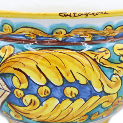 Cachepot Ceramic växt vas Caltagirone, dekoration barock och geometrisk, tillgänglig i olika storlekar - Mod TD - 