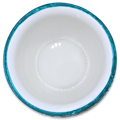 Cachepot Vaso dla roślin z ceramiki Caltagirone, verderam z żółtym barokem, dostępny w różnych wymiarach - Mod TD - 