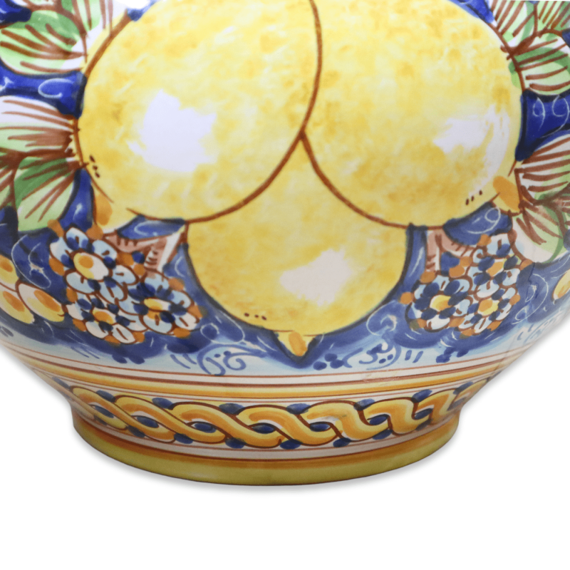 Cachepot Caltagirone ceramic plant pot, lemon decoration, available in various sizes - Mod BR - 