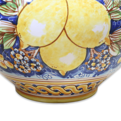 Cachepot Caltagirone ceramic plant pot, lemon decoration, available in various sizes - Mod BR - 