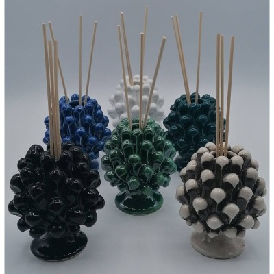 Porta-fragrância de cerâmica para pinha Caltagirone - altura 10 cm - 