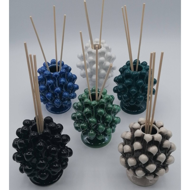 Porta-fragrância de cerâmica para pinha Caltagirone - altura 10 cm - 