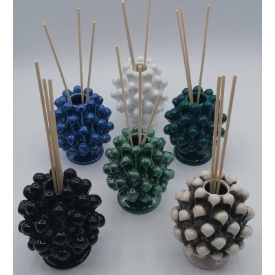 Porta-fragrância de cerâmica para pinha Caltagirone - altura 10 cm - 