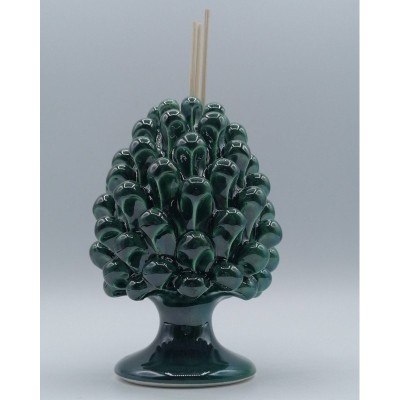 Porte-essence en céramique Caltagirone pomme de pin - hauteur 15 cm - 