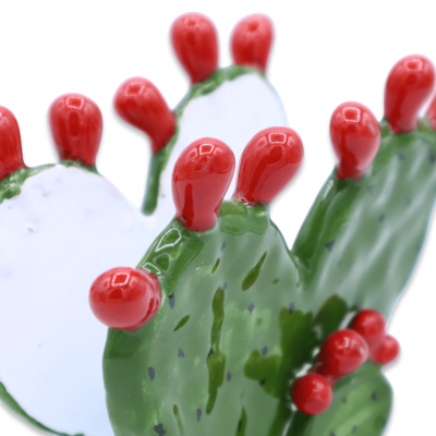 Porte-serviettes en forme de pelle de figue de barbarie, h 12 cm x l 14 cm environ. Mode BN - 